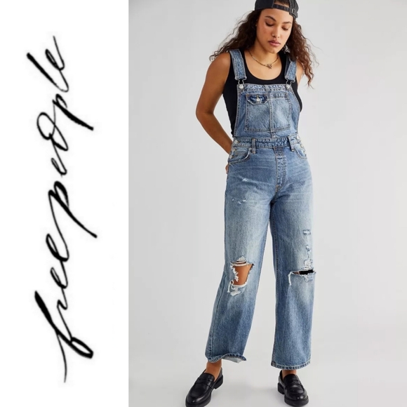 Free People Denim - Free People we the free crvy distressed denim Jean overalls 10